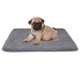 Super Thick Dog Mat Rubber Backed Non Slip Fleece Cushion Dog Puppy Bed Linen Pad
