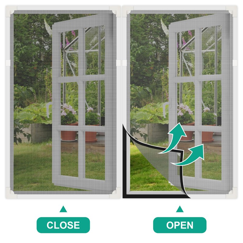 MEKOTRIN Magnetic Window Screen with Frame, Adjustable DIY Fly Screen
