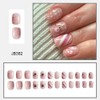 Christmas Press on Nails Short Square Fake Nails Pink False