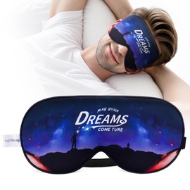 SOFTSLEEP Silk Sleeping Eye Mask with Beautiful Pattern，【Dreams Come True Theme】， Cooling & Breathable Eye Covers for Sleeping Soft Comfortable