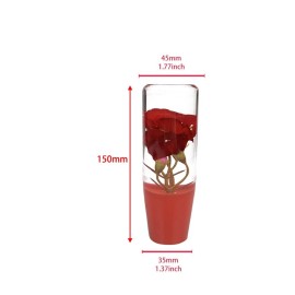 Real Flower Shift Knob VIP 15CM JDM Clear Red Real Flowers Manual Car Gear Shift Knob Lever Shifter