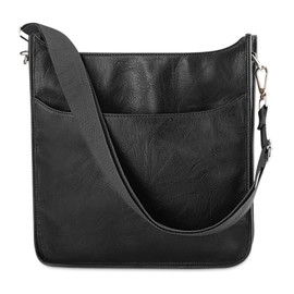 Kitatu Women's Shoulder Bag, Crossbody Bag, Tote Bag, Large Capacity, Lightweight, A4 Size, 2-Way, Waterproof, For Work or School, Synthetic Leather, Simple, Plain, Adjustable Length, Unisex, Black