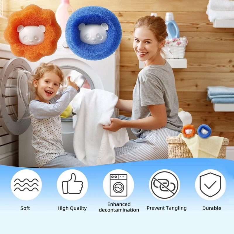 4 Pack Pet Hair Remover for Laundry, Laundry Balls Hair