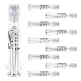 OLYCRAFT 10pcs 1ml Glass Syringes Reusable Syringes Glass Laboratory Syringes Syringes Glass Syringes with Lure Lock Industrial or Laboratory Liquid Filling Heat Resistant Syringes