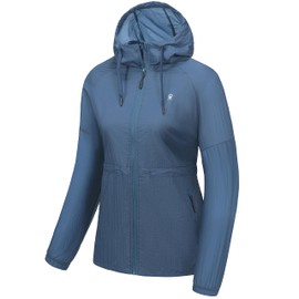 Little Donkey Andy Women's UPF 50+ Sun Protection Jacket Breathable Lightweight Summer Shirts Packable for Hiking Outdoor, Navy Blue XXL