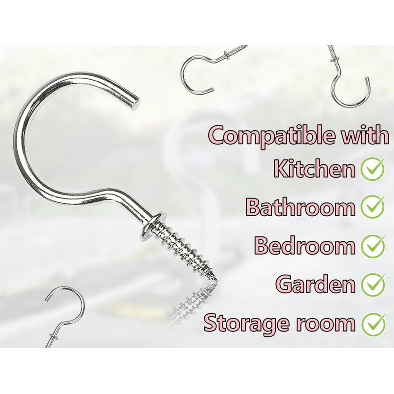 Lhbwhiz Pack of 100 Screw Hooks, 1/2 Inch Hooks, with