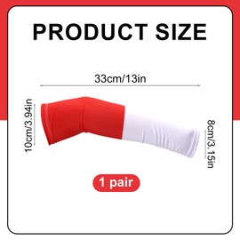 Mikovivi Cartoon Arm Sleeves, Sun Protection Cooling Compression Sleeves Red and White Anime Themed Arm Covers for Youth Boy Girl Baseball Volleyball Football Outdoor Sports & Fitness