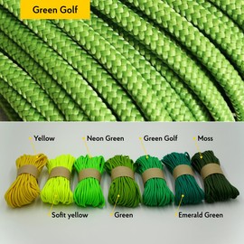 EdcX 3 mm Nylon Paracord 425 (15, 30, 50 and 100m) – 3 mm Type II, 100% Nylon Rope, 3 Strand Rope, 3 mm Nylon Rope in Many Colors (Green Golf, 15 m)