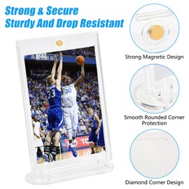 4 Pack 35pt Card Stands, Trading Card Display Stand, Transparent Card Stands for BGS, PSA, SGC Baseball Sports Card