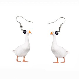 Funny Cute Goose Drop Earrings Novelty Quirky Lovely Animals Dangle Earrings Farm Pet Jewelry for Women-acrylic