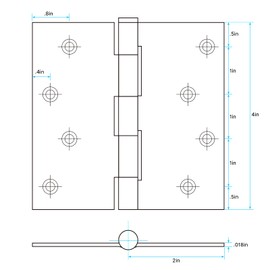 goldenwarm 3 Pack Nickel Door Hinges 4inch x 4 inch Door Hinges Brushed Nickel Door Hardware Satin Nickel Iron Door Hinges with Square Corners