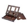 KINGART Adjustable Wood Espresso Stained Desk Table Easel with Storage