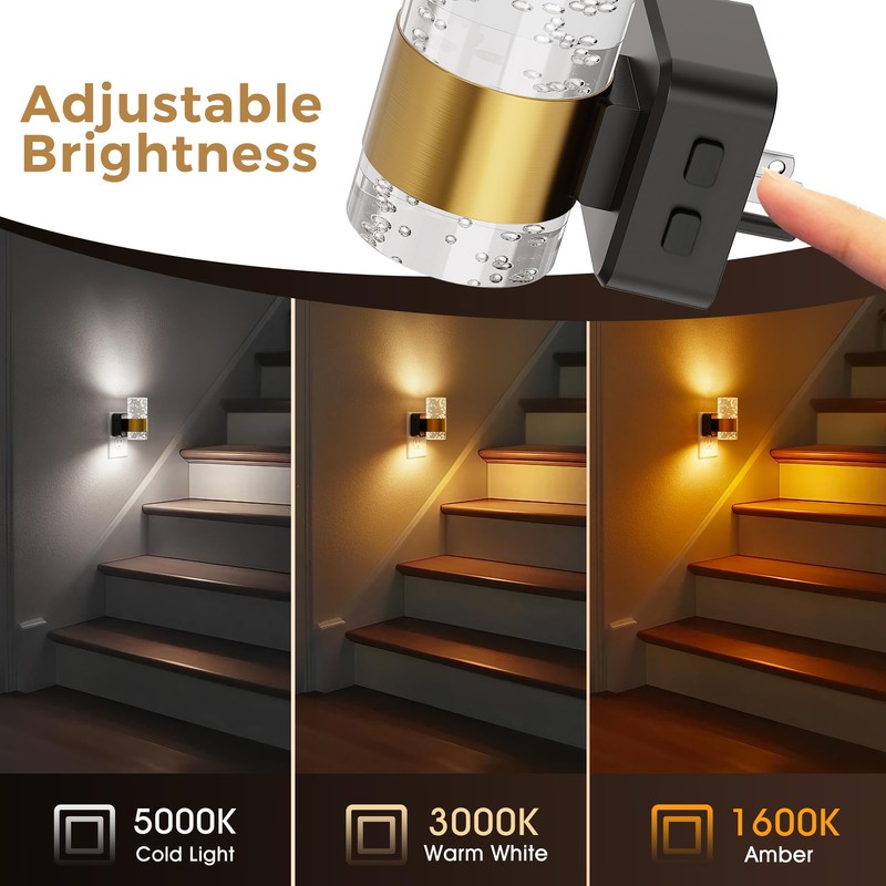 Night Lights Plug into Wall, Dimmable Night Light with Dusk-to-Dawn