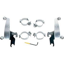 Memphis Shades Trigger-Lock Mounting Kit (Polished/Sportshields with Exposed Forks) Compatible with 02-03 Honda VTX1800R