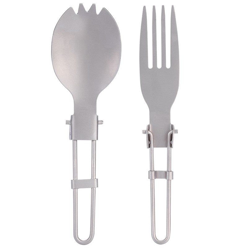 Portable Folding Titanium Spork Fork Outdoor Camping Cutlery Travel Tableware(Fork