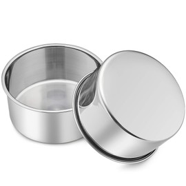 Juego de 2 moldes redondos de acero inoxidable de 15,2 cm de profundidad para tartas, para cumpleaños, boda, Navidad, no tóxico y saludable, moldeo de una sola pieza y lado profundo, apto para horno y lavavajillas