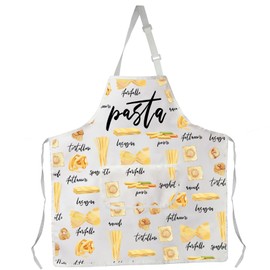 PXTIDY Pasta Kitchen Apron With Pockets Love Eat Pasta Gift Italian Pasta Apron Pasta Matching Gift Spaghetti Food lover gift (pasta apron)