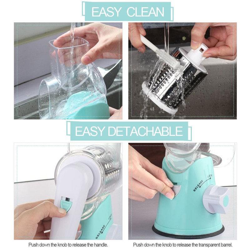 Cambom Rotary Cheese Grater Hand Crank Cheese Shredder for Fresh