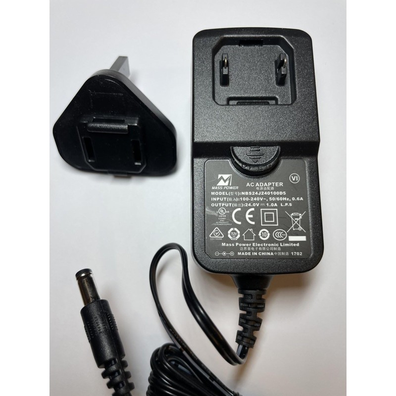 Replacement for 24V 1A AC-DC Adaptor Charger for Hyperrice Hypervolt