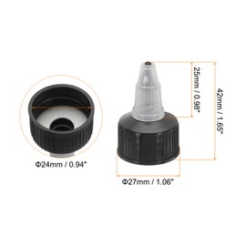 PATIKIL 25pcs Twist Bottle Caps 24 410 Squeeze Bottle Caps Replacement Caps Water Glue Dispensing Bottles Dispensing Caps for Paint Bottles, Black