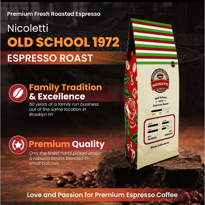 Nicoletti “Old School 1972” Espresso Roast [Whole Beans 2lb] Made