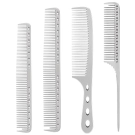 Haarkamm Kamm Set - 4PCS Professioneller Friseur Präzisionskamm, Barbier Haarstyling Salon Breiter Zahnkamm Carbon Doppelzahnkamm, Antistatischer Styling Hair Comb für Männer und Frauen