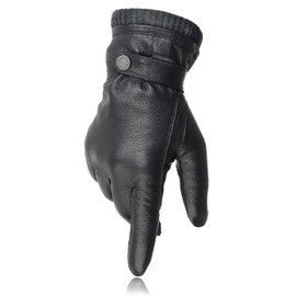 PEARLWOOD Freddie Men's Goat Leather Gloves, Black (200)