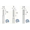 Argo File DMS2002 Electrodeposition Diamond Bit Set, Small Diameter, Straight 3 Types