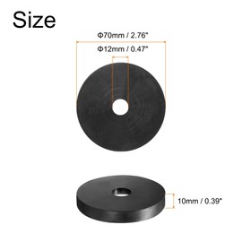 QUARKZMAN Pack of 8 Rubber Washers Rubber Spacer Sleeves 70 mm OD 12 mm ID 10 mm Height Round Antivibration Spacer Rubber Bushing Seals Thick Rubber Washers for Home Car Accessories