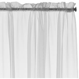 Pairs to Go 118"" Light Filtering Double Rod Pocket Window Panel Curtain Living Room, Polyester, White, 59" W x 95" L (Pack of 2)