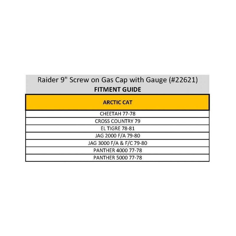 Raider 22621 9" Snowmobile Screw on Gas Fuel Cap with