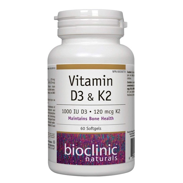 Bioclinic Naturals Vitamin D3 & K2 60 Gels