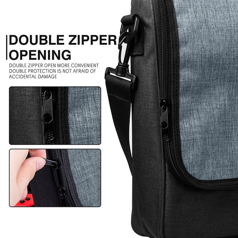 Console Carrying Case Large Capacity Multifunction Grey Travel Storage Bag