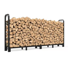 Mr IRONSTONE 8ft Firewood Rack Outdoor Indoor, Upgraded Heavy Duty Adjustable Fire Wood Rack Holds Up to 4500lbs, Fireplace Log Holder Wood Storage for Porch Patio, Easy Assembly