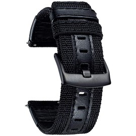Aliwisdom Nylon Replacement Watch Strap 20 mm 22 mm 24 mm for Smartwatch, Smartwatch Accessories Universal Nylon Canvas Leather Woven Metal Clasp Replacement Straps Quick Release Bracelet (24 mm,