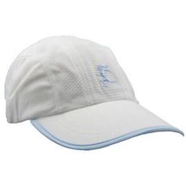 Gizmo Girl Running Hat - Women's Fit - White w/Lt. Blue Trim