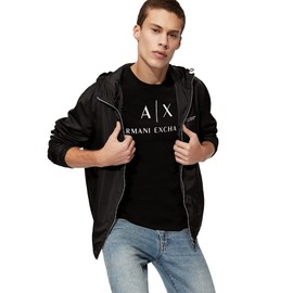 A|X ARMANI EXCHANGE mens Classic Crew Logo T-shirt T Shirt, Black, X-Small US