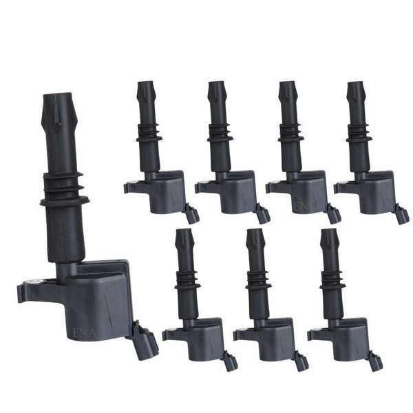 ENA Set of 8 Straight Boot Ignition Coil Pack Compatible with Ford Lincoln Expedition Explorer F-150 Super Duty Mustang Mountaineer 4.6l 5.4l 6.8l Replacement for DG511 C1541 FD508