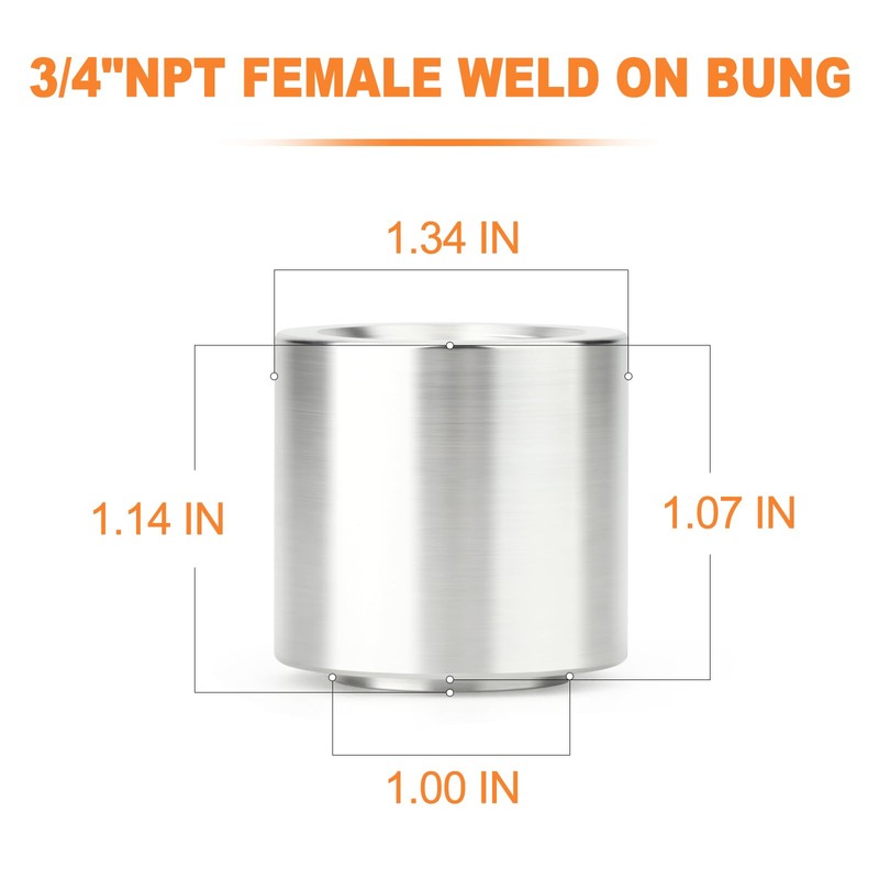 GASHER 4PCS Aluminum 3/4" NPT Weld On Bung Female Pipe