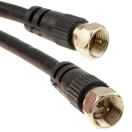 kenable Satellite F Connector Screw Type Plug to Plug RG59 Cable Black Lead 1m [1 metres]