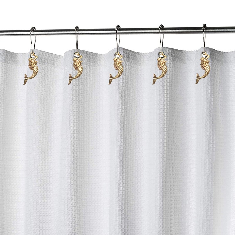 ZILucky 12Pcs Mermaid Decorative Shower Curtain Hooks Stainless Steel Rings