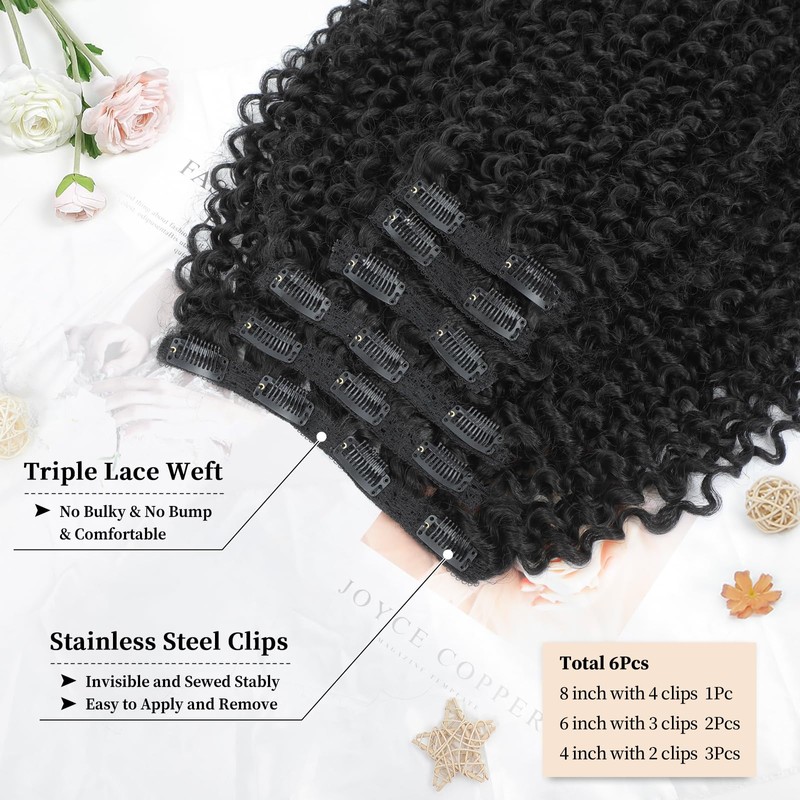 Curly Clip in Hair Extensions, Urbeauty Pink Mango 6 PCS