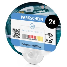 Wicked Chili 2X Soporte para Permiso de Estacionamiento, Portatarjetas y Notas para Parabrisas de Coche, Clips con Ventosa Extraíble, Evite Multas de Estacionamiento, Juego de 2 (Hecho en Alemania