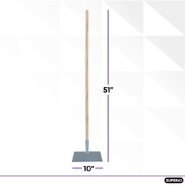 Superio Ice Chipper Driveway Heavy Duty Ice Scraper Snow Removel Equipment- Floor Scraper Long Handle Heavy Duty Stainless Steel 10" Blade Ice Chopper with Wooden Handle (4)