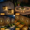 Forlivese 2 Pack Solar Fence Lights Outdoor, Metal Solar Powered