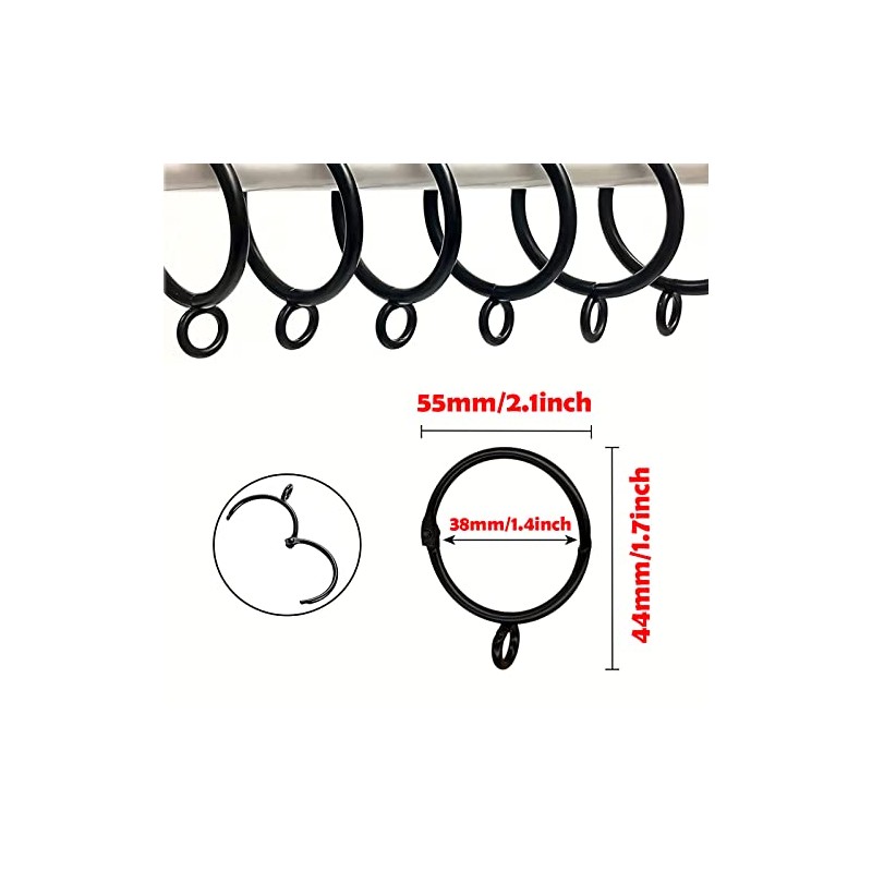25pcs Curtain Rings, Curtain Opening Rings, Metal Hooks, Curtain Buckles,