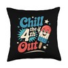 Fourth of July Chill 4th Out Popsicle USA Gift Throw