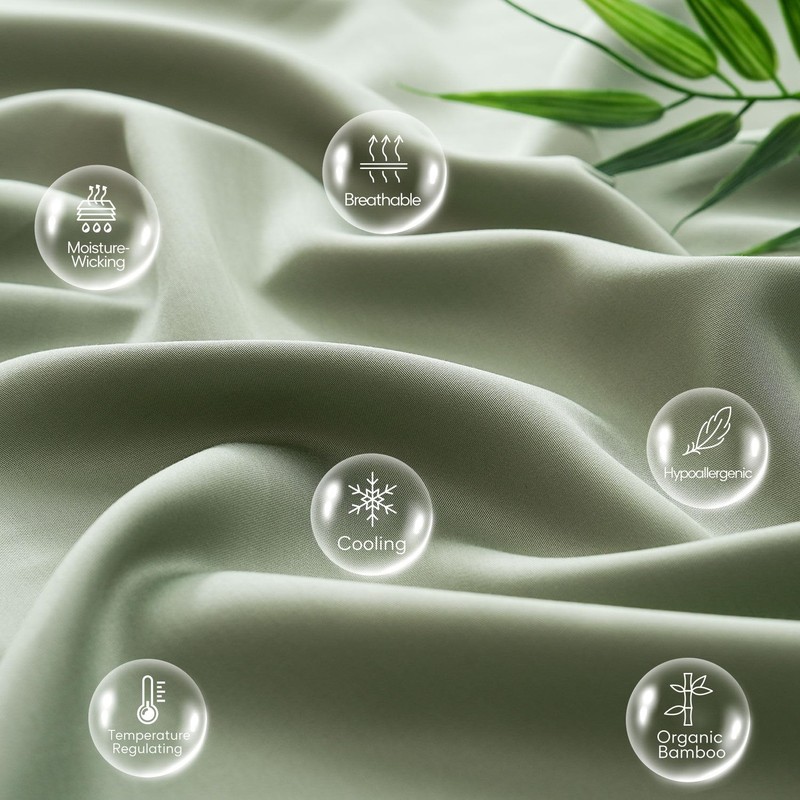 JSD Sage Green 100% Viscose Derived from Bamboo Sheet Set