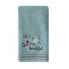 SKL Home Life is Beautiful Hand Towel Set, Aqua