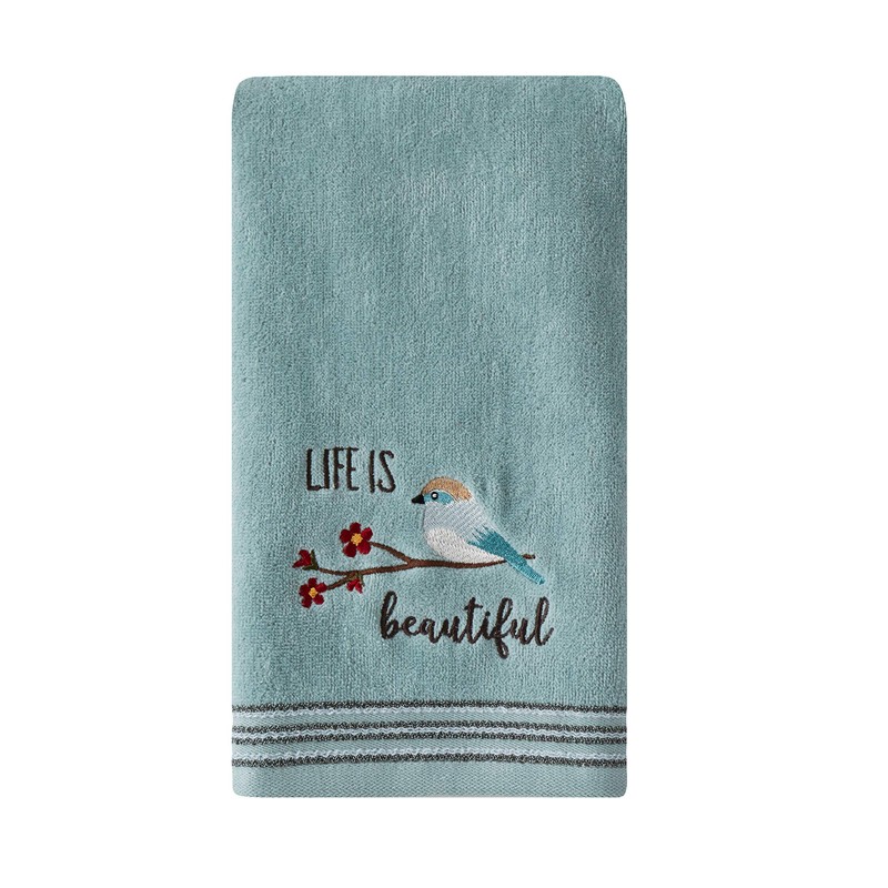 SKL Home Life is Beautiful Hand Towel Set, Aqua